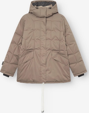 rethinkit studios Winter jacket 'Cube' in Brown: front