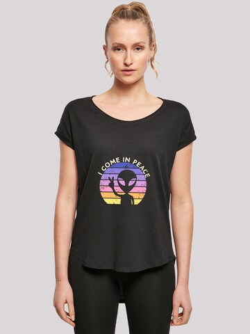 F4NT4STIC Shirt 'Alien Peace Sunset' in Zwart: voorkant