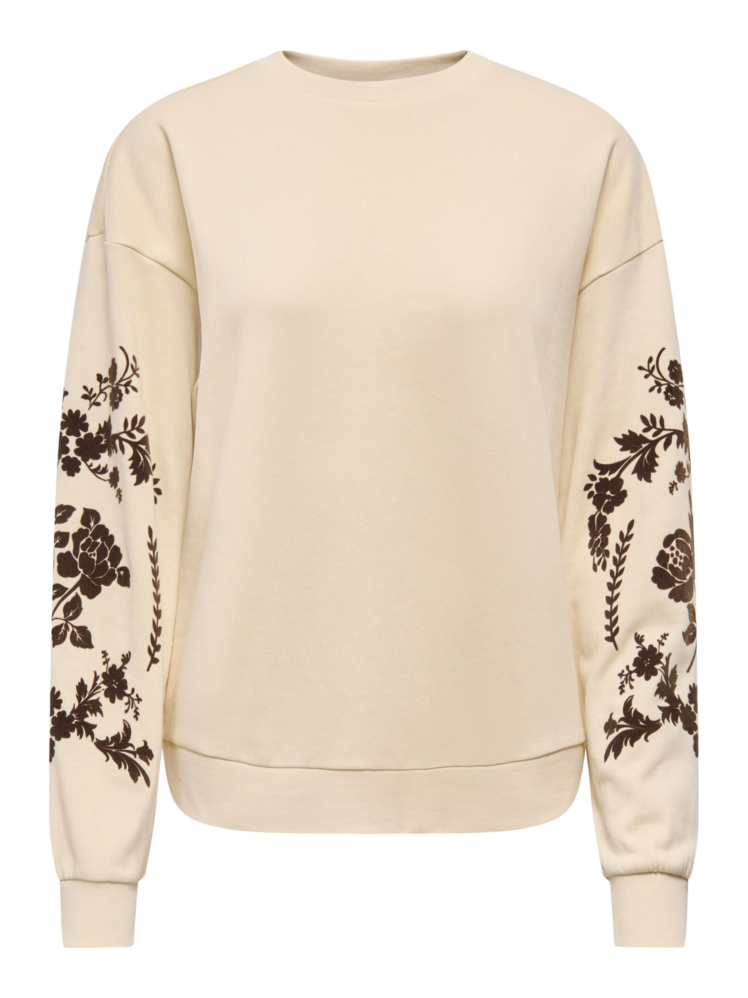 JDY Sweatshirt 'JDYIrmelin' in S in creme / dunkelbraun, Produktansicht