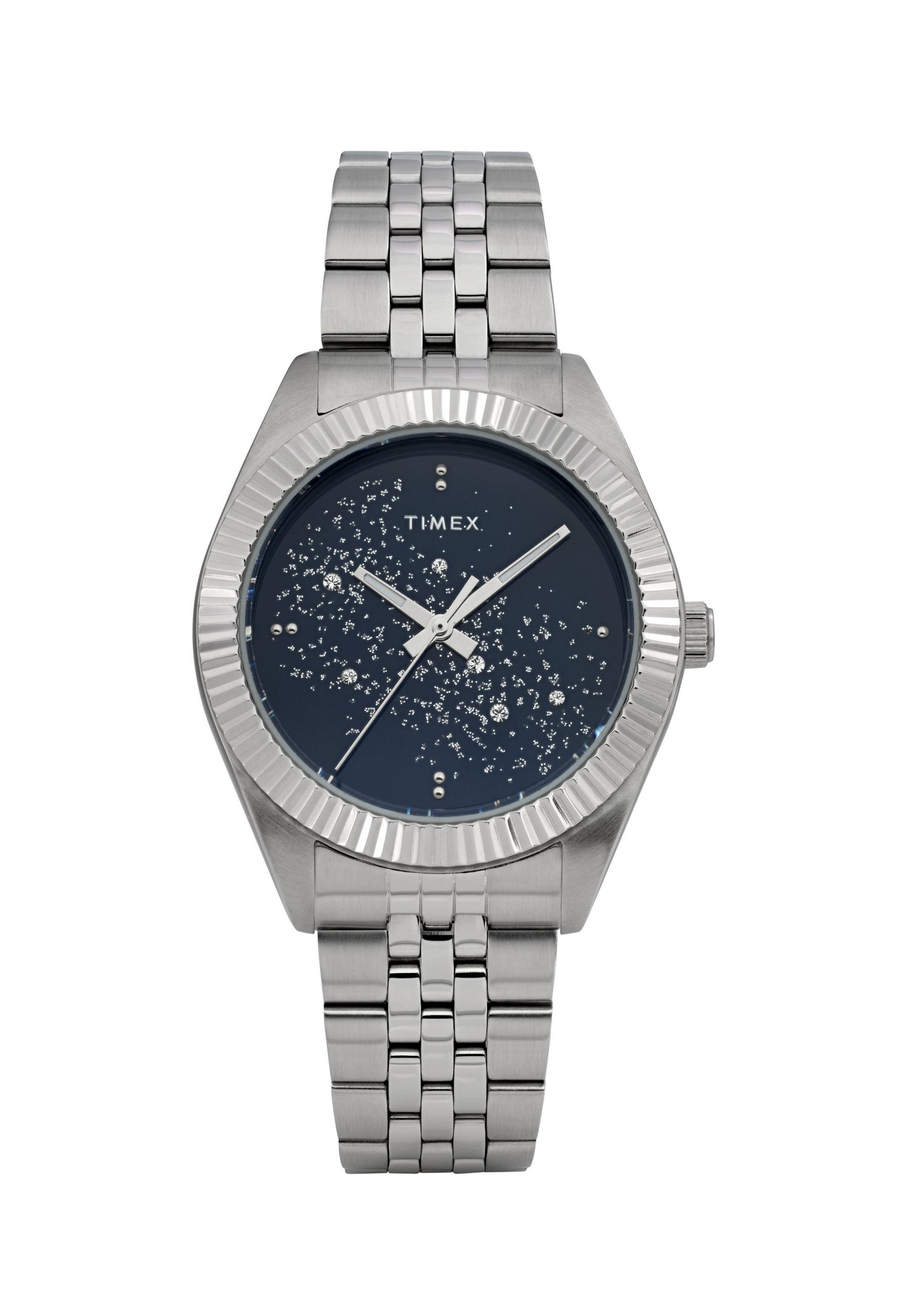 Montre à affichage analogique TIMEX en argent : devant