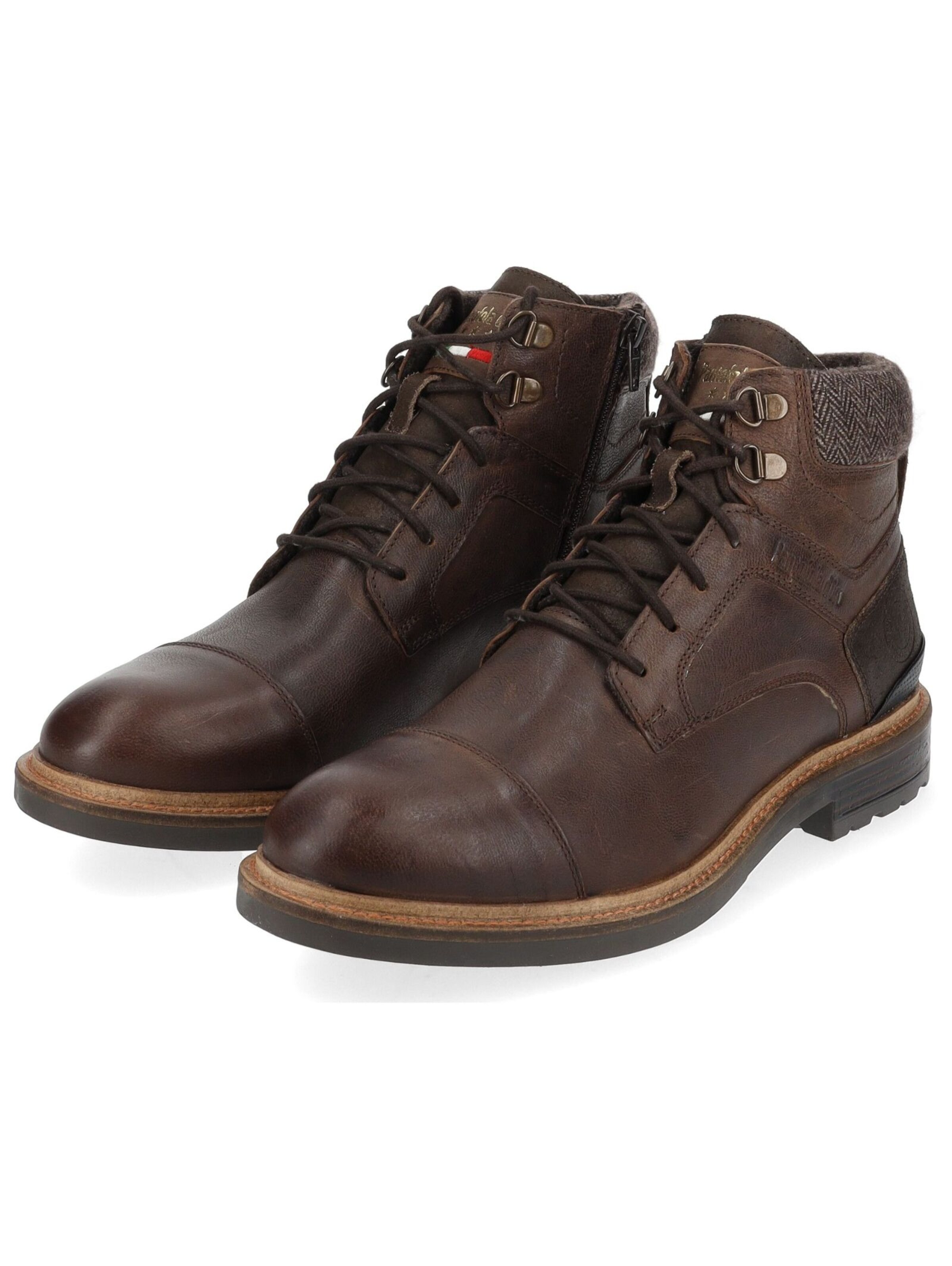 PANTOFOLA D'ORO Lace-up boots 'Trivento' in Brown