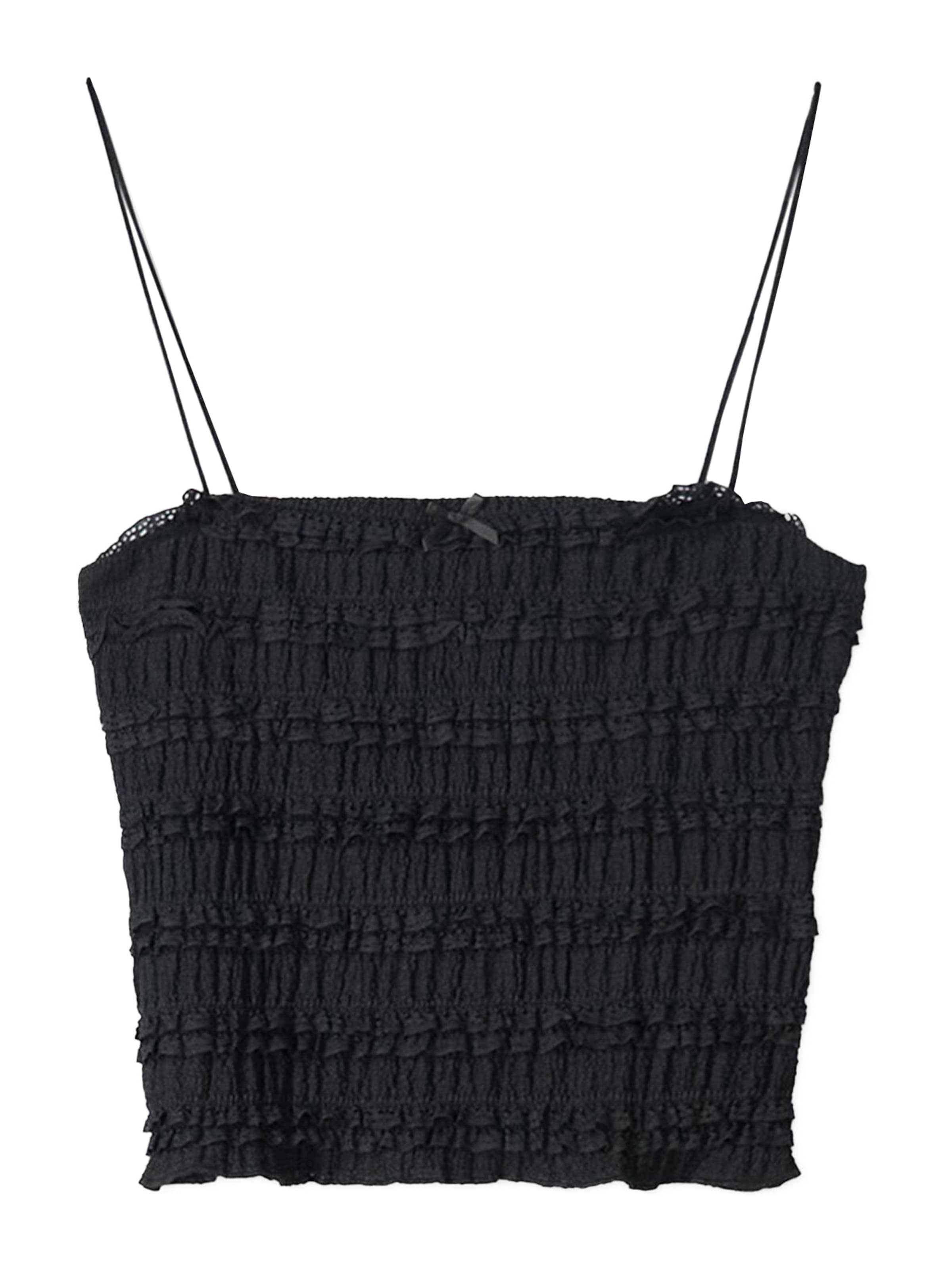 Bershka Top - Čierna: predná strana