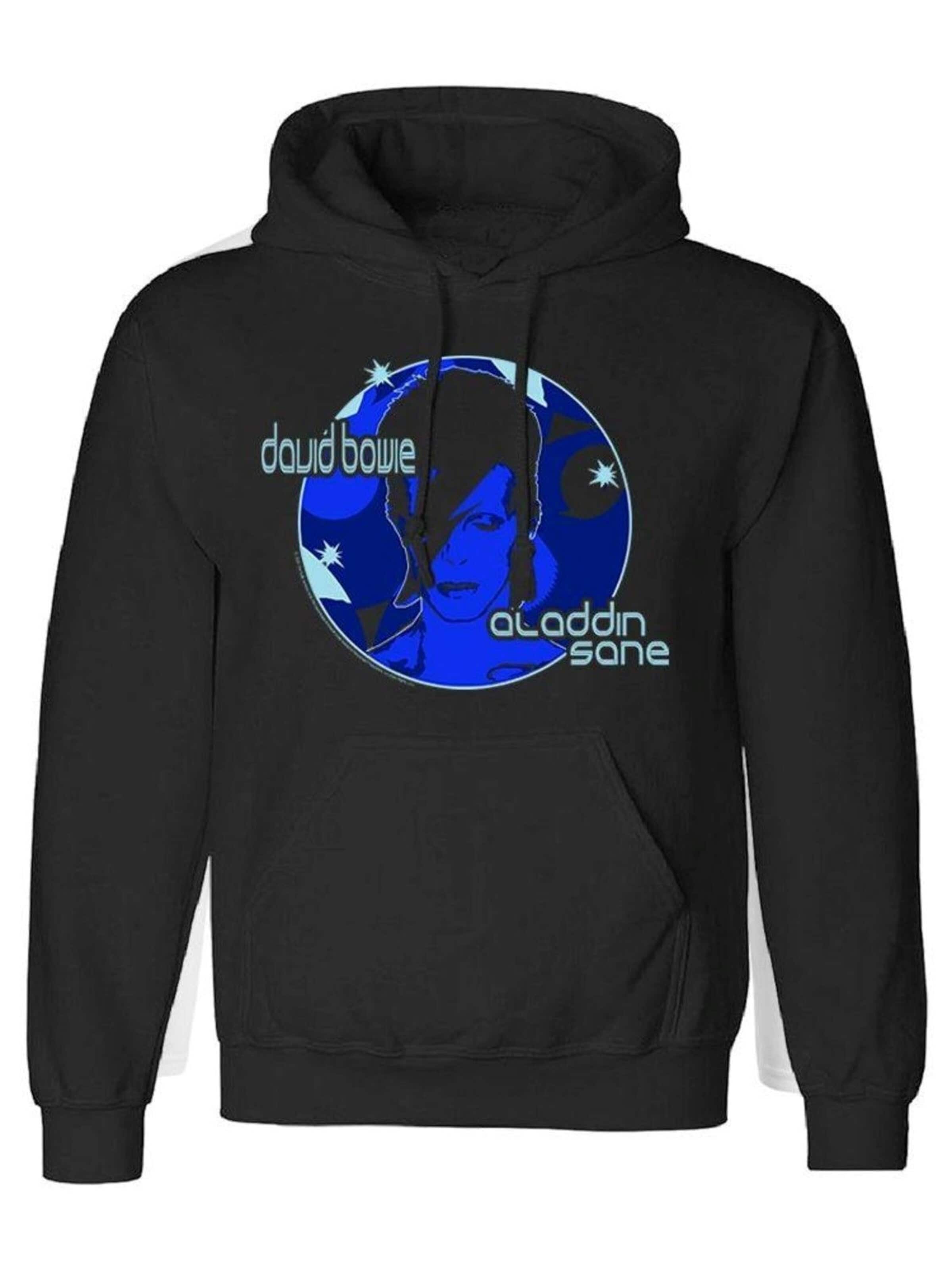 Rockshirts Bluzka sportowa 'David Bowie Aladdin sane  New Blue Kapuzenpullover' w kolorze czarny: przód