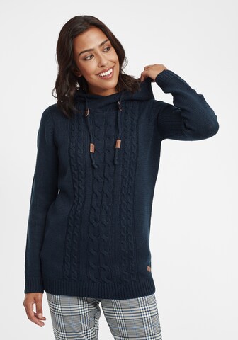 Oxmo Knit cardigan 'Cable' in Blue: front