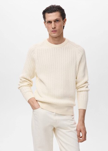 MANGO MAN Sweater 'Mars' in White: front