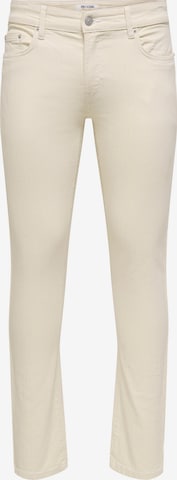 Only & Sons Slimfit Farkut 'ONSLoom' värissä beige: etupuoli