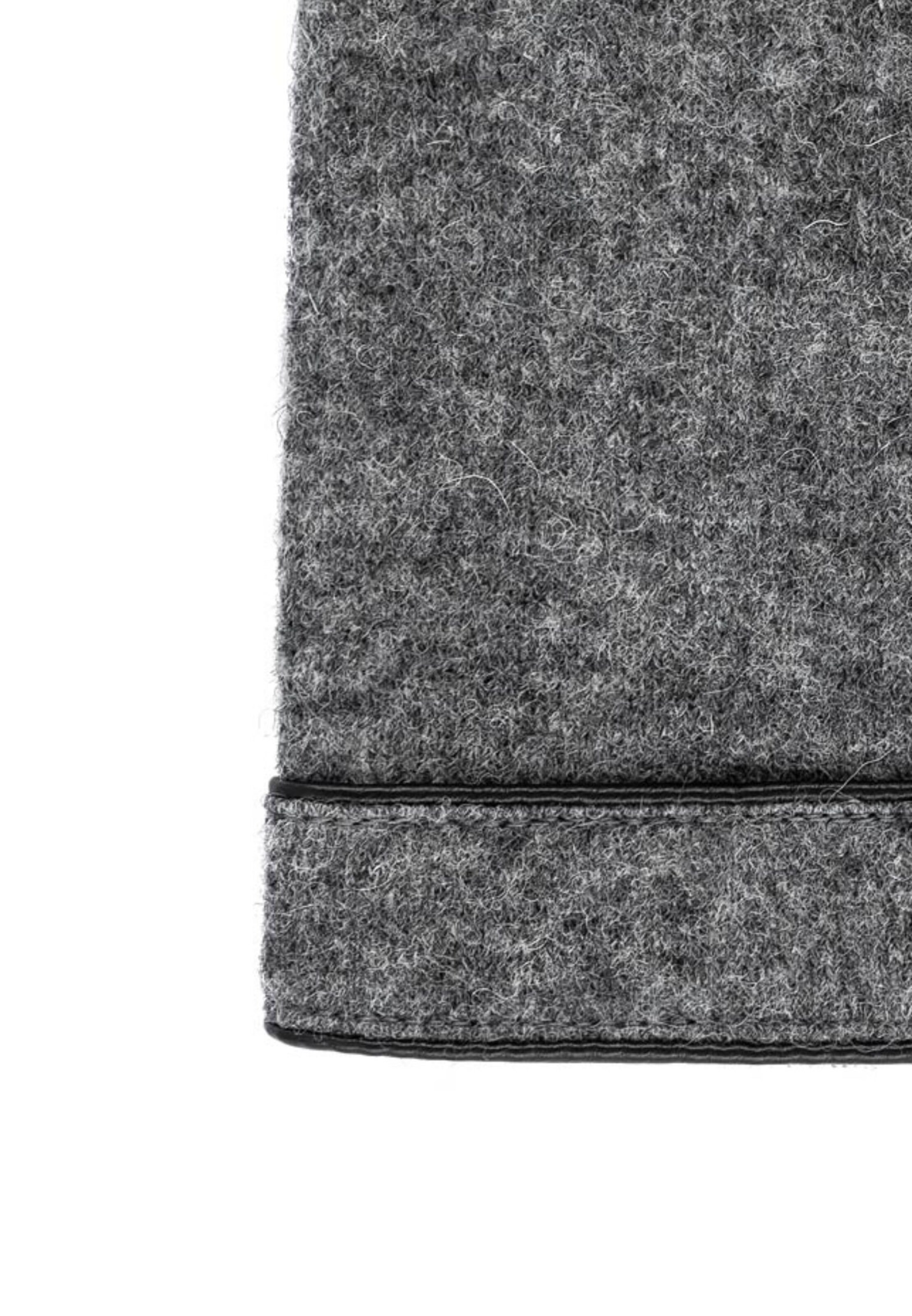 Roeckl Full finger gloves 'LEATHER PIPING TOUCH' in Grey