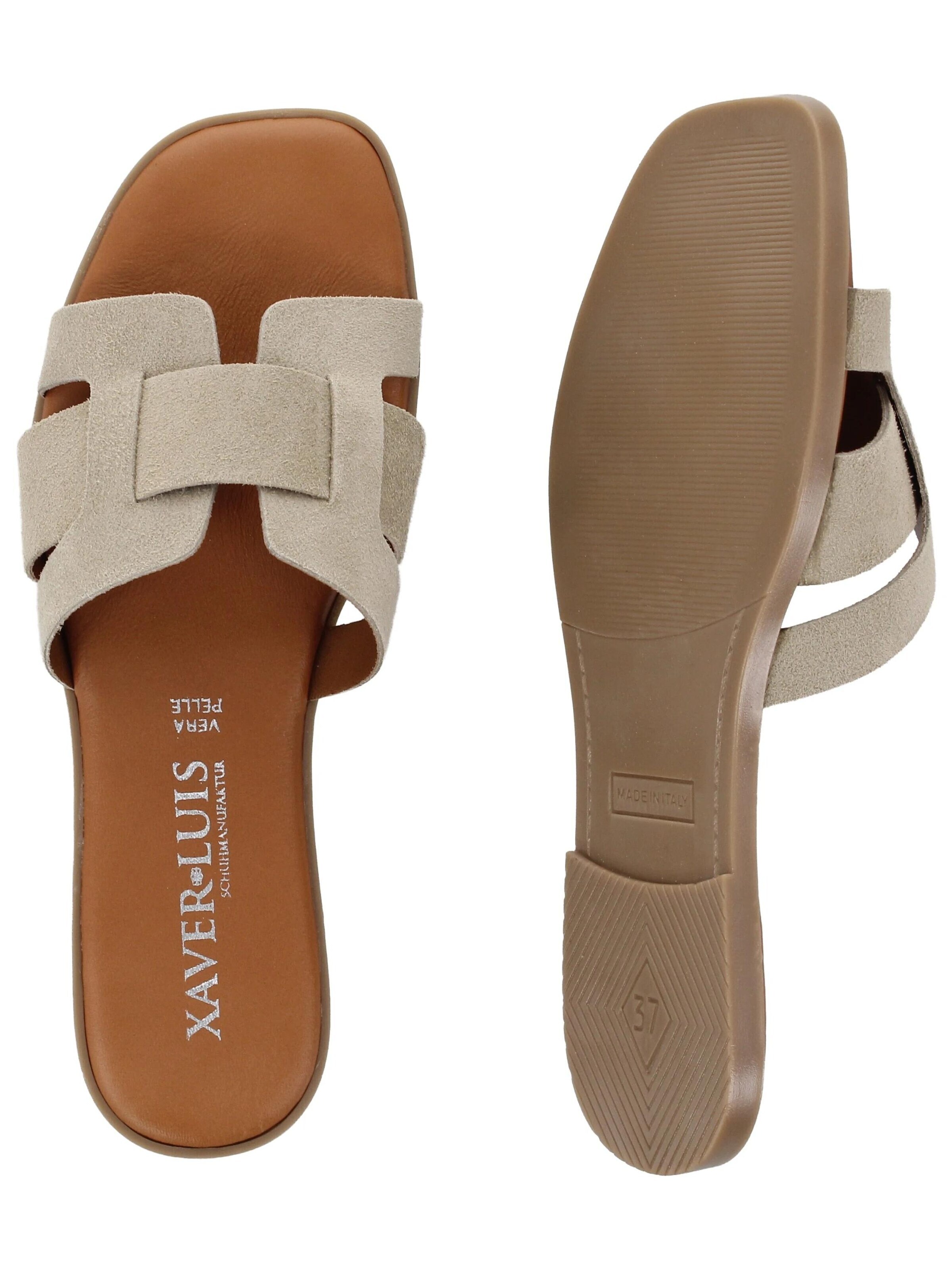 XAVER LUIS Schuhmanufaktur Mules 'Roberta' in Beige