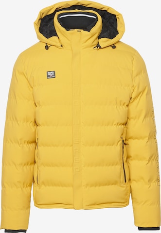 KOROSHI Zimní bunda – žlutá: přední strana