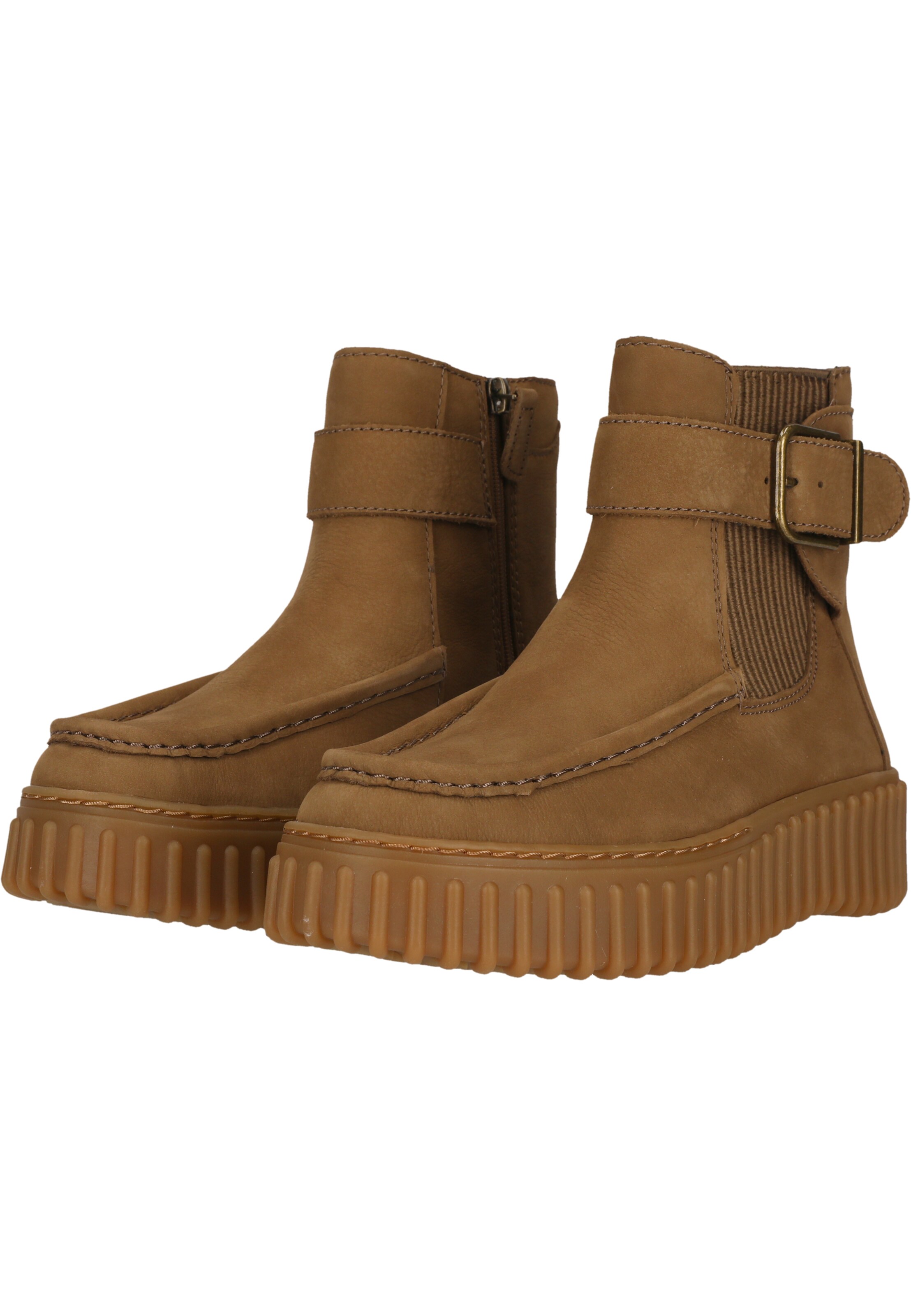 CLARKS Booties 'Torhill Buckle' in Brown