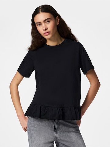 juoda PIECES Marškinėliai 'PCDISSO': priekis