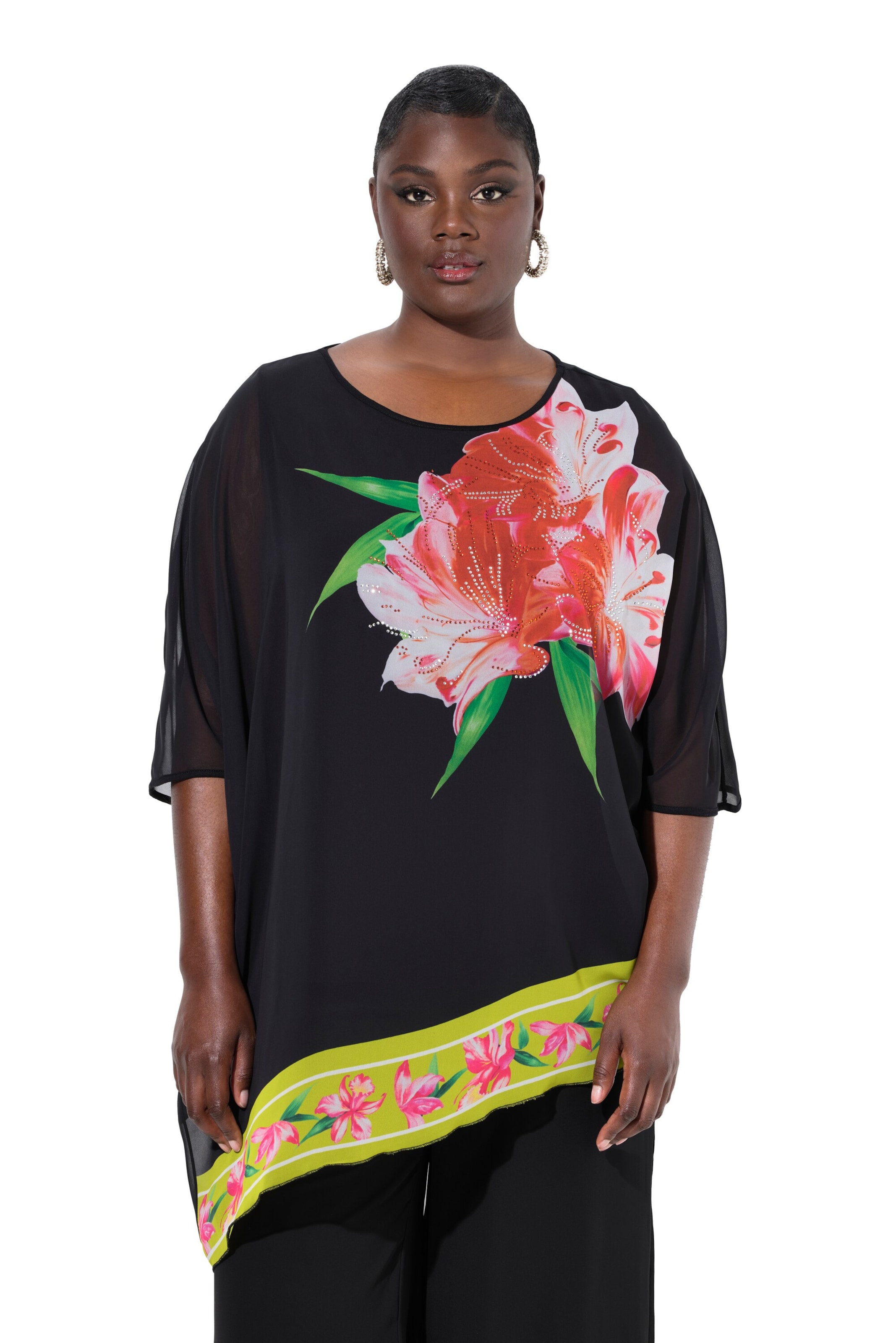 Ulla Popken Tunika in Schwarz: Vorderseite