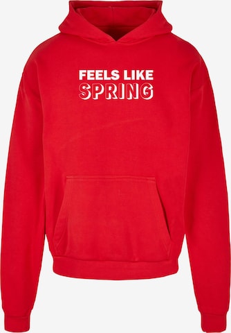 Merchcode Sweatshirt 'Spring - Feels like' in Rood: voorkant