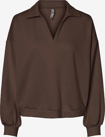 PIECES Sweatshirt 'Chilli' in Brown: front