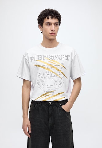 Plein Sport Футболка 'Tiger Golden Scratch' в Белый