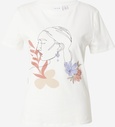 VILA T-Shirt 'VULKAN' in flieder / altrosa / schwarz / weiß, Produktansicht