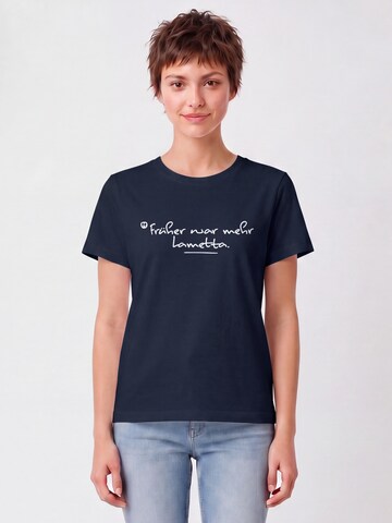 T-shirt 'Früher War Mehr Lametta' Watapparel en bleu : devant