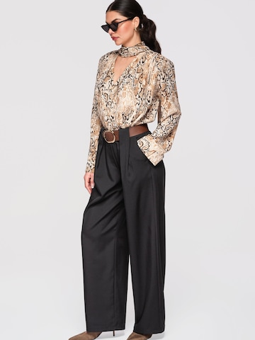 Ombre Wide leg Trousers in Black