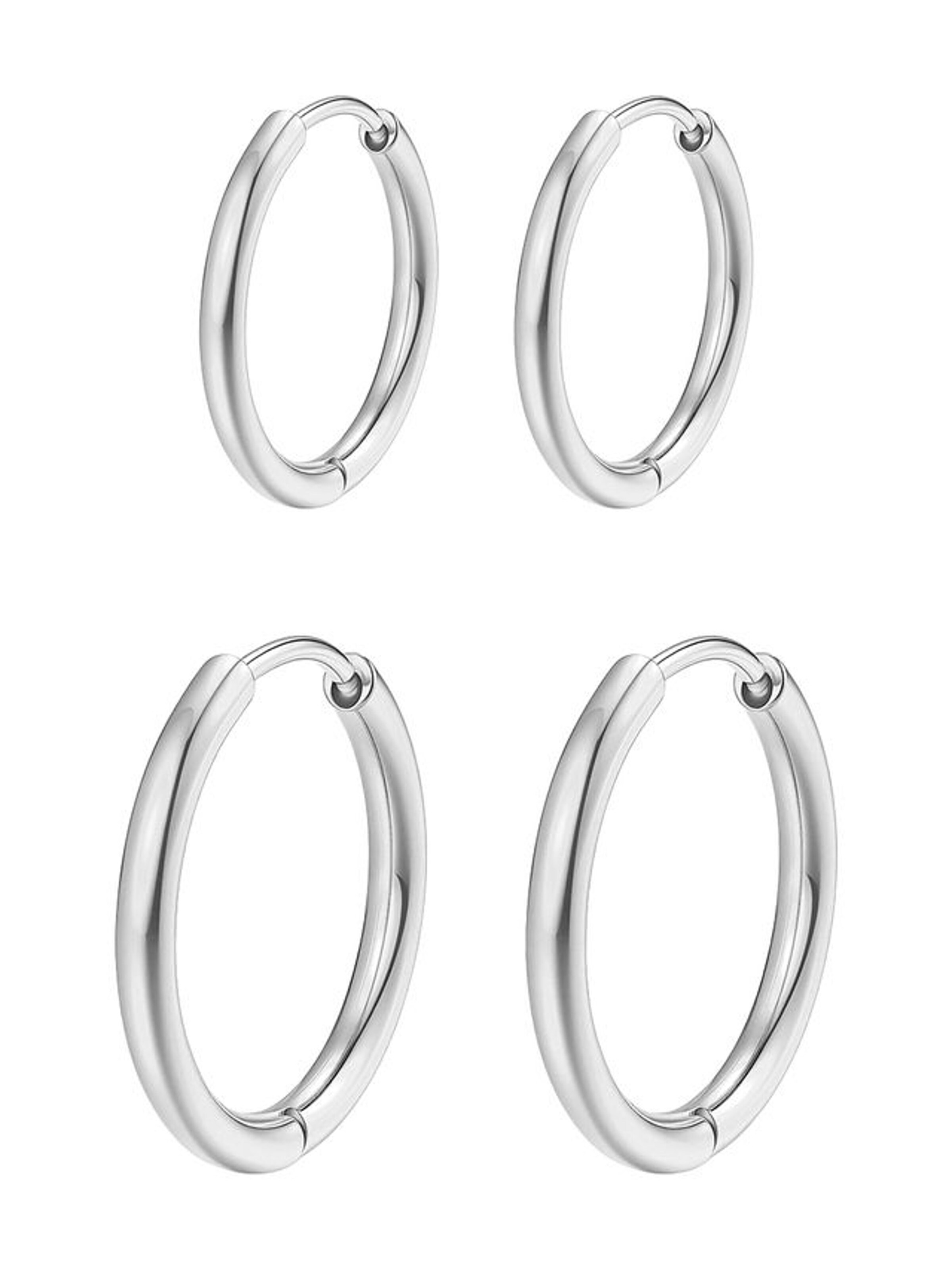 Hey Happiness - Pendientes 'Stack Duo' en plata: frente