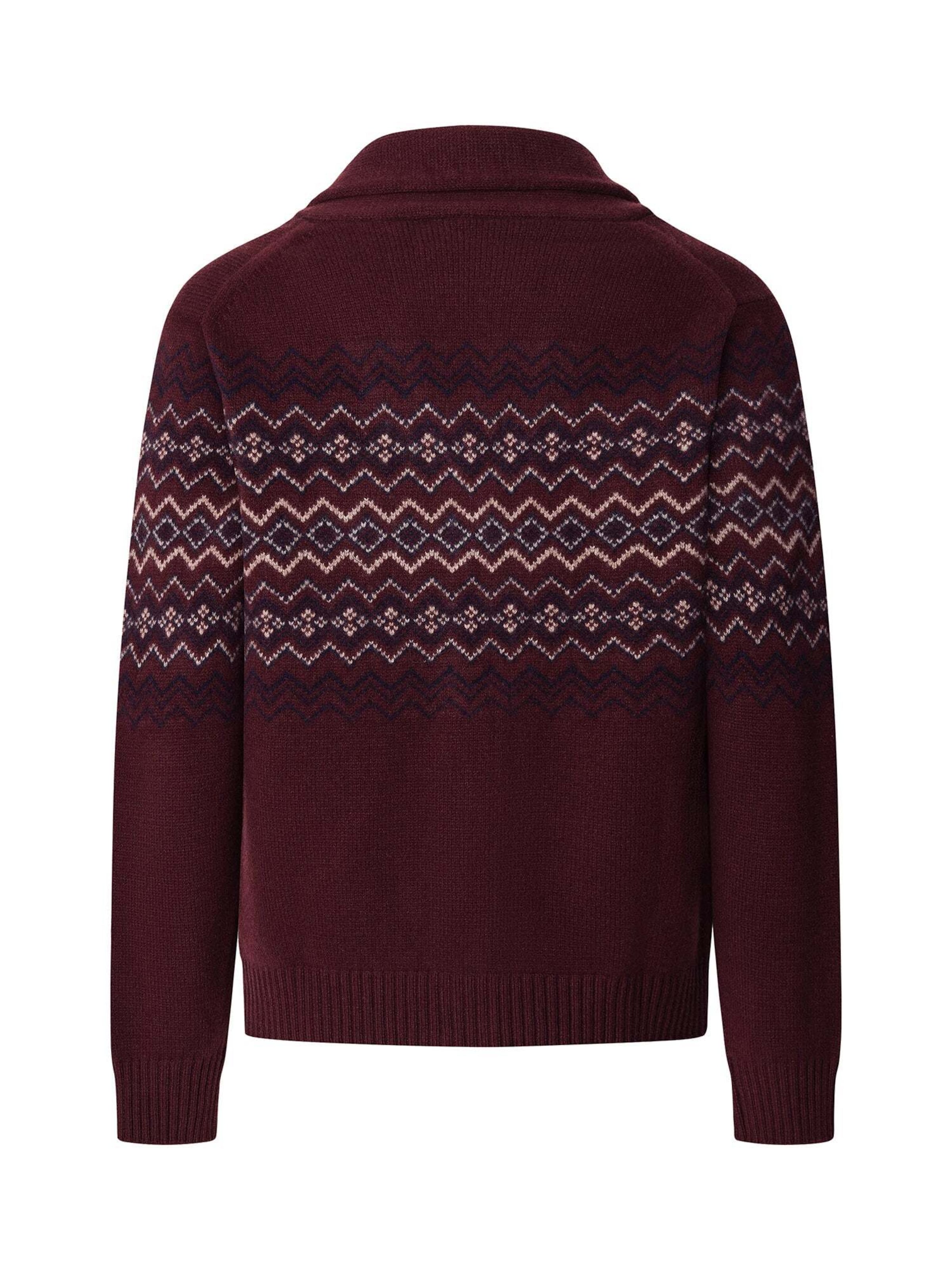 Hackett London Gebreid vest 'Fairisle' in Rood