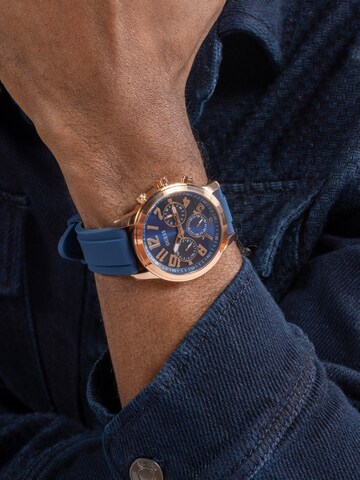 GUESS Analog Watch 'GS RESISTANCE' in Blue: front