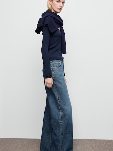 Wide Leg Jean 'STUDS' MANGO en bleu
