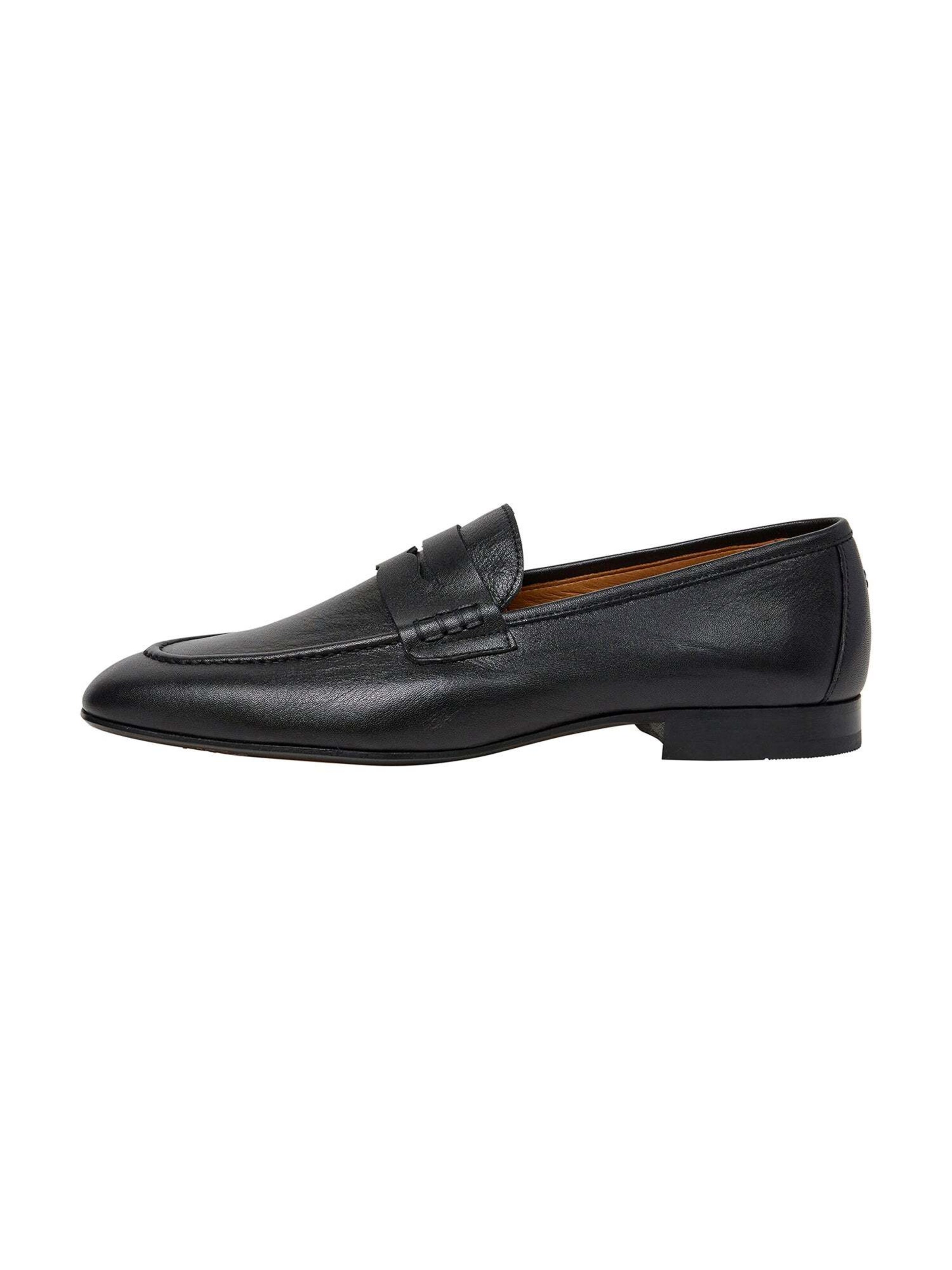 Hackett London Slipper 'Regal Saddle' in Schwarz: Vorderseite