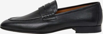 Hackett London Slipper 'Regal Saddle' in Schwarz: Vorderseite