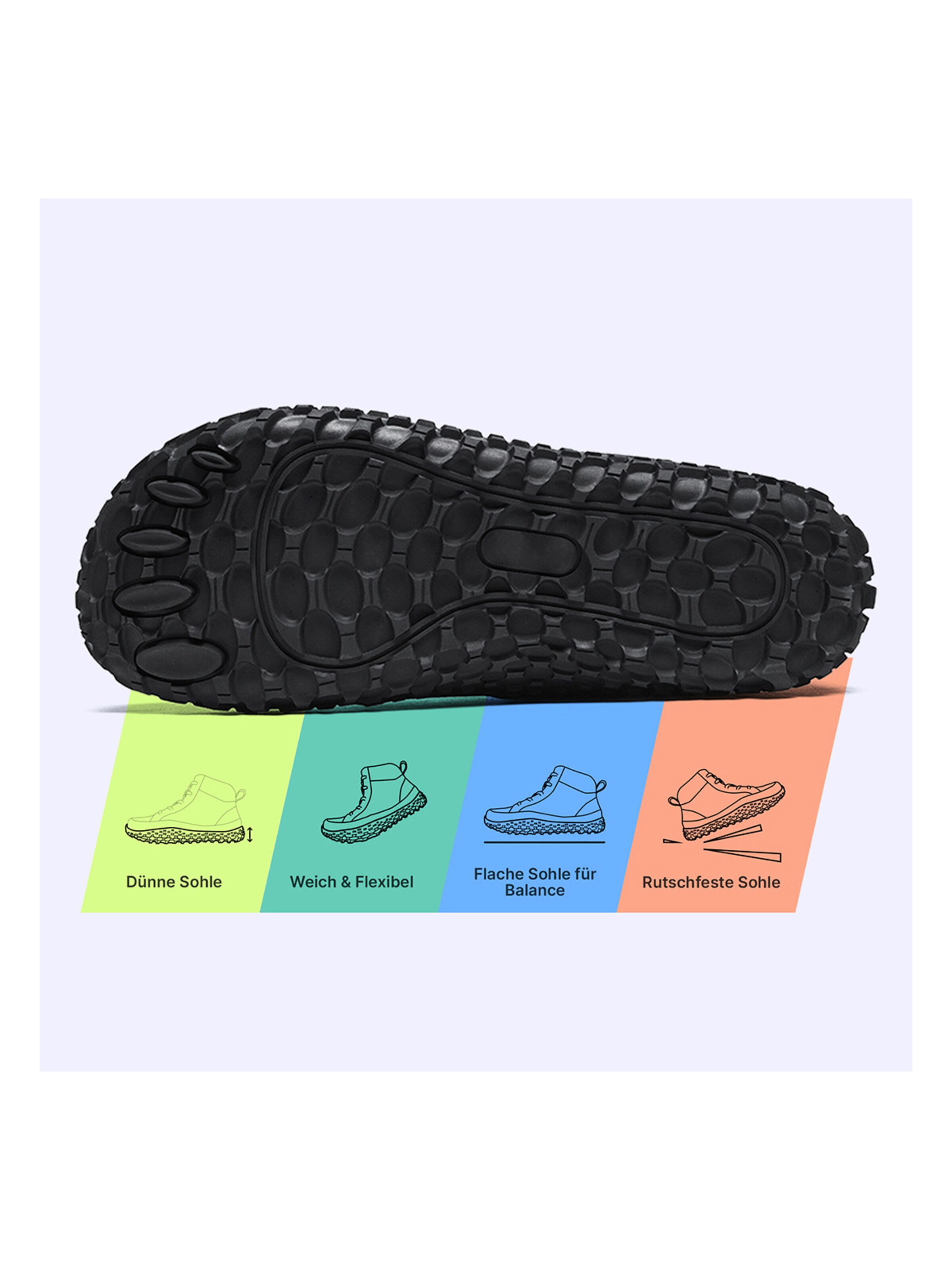 DOTALES Schnürstiefel 'DOTALES - Haven Barfußschuhe'‌‌‌‌ in Schwarz