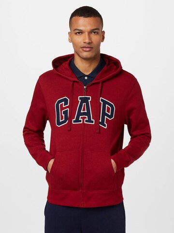 GAP Regular fit Zip-Up Hoodie in Red: front