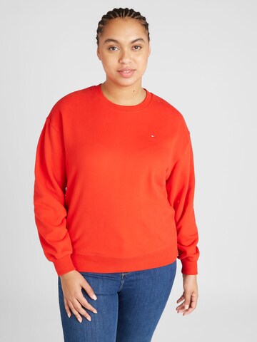 Sweat-shirt Tommy Hilfiger Curve en rouge : devant