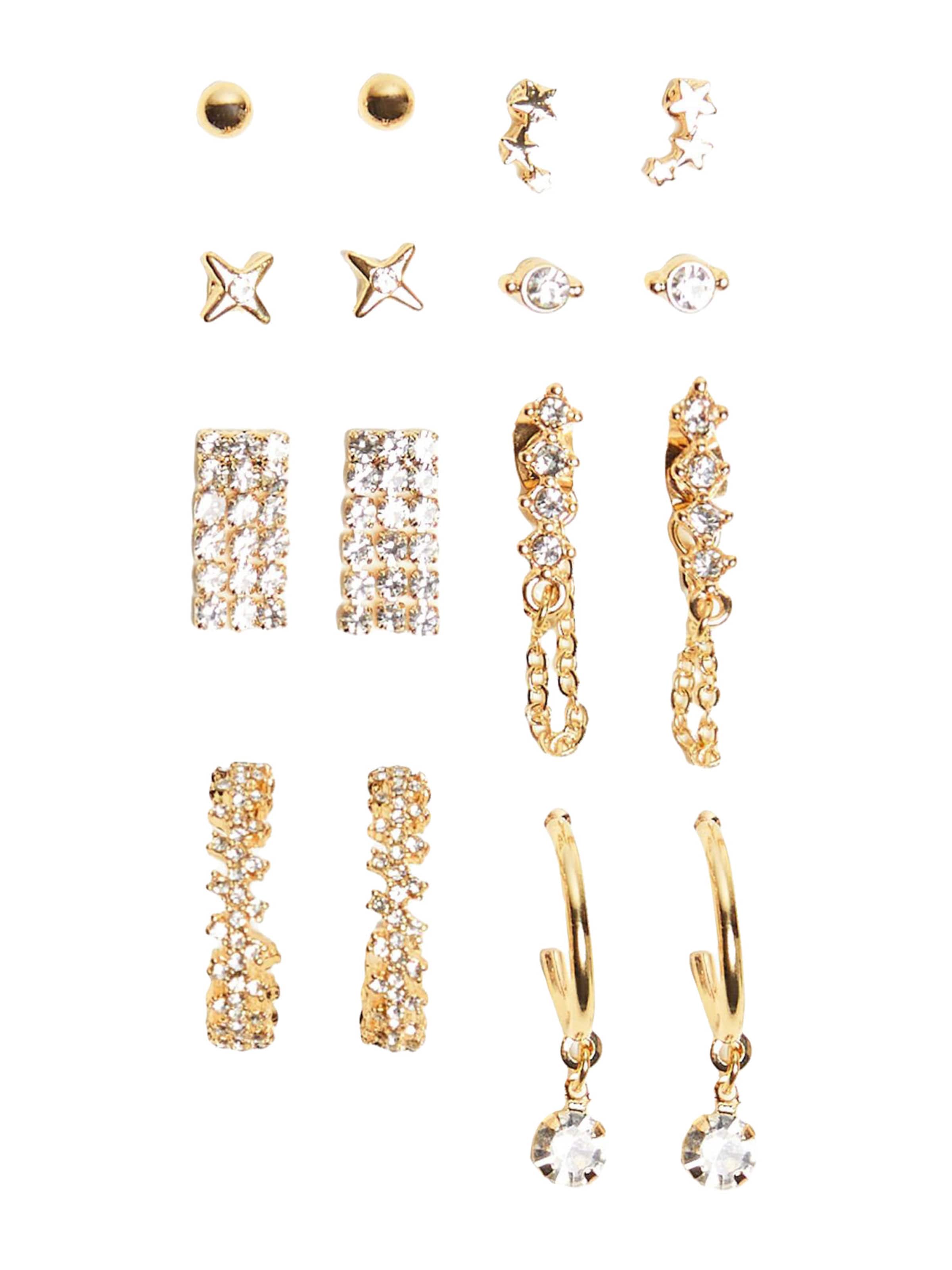 Bershka Sada šperků - zlatá / průhledná, Produkt