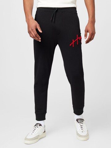 Tapered Pantaloni 'Drog' de la HUGO Red pe negru: față