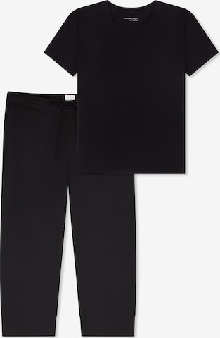 SCHIESSER Pyjama 'Mix & Relax' in Zwart: voorkant