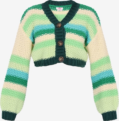 MYMO Kardigan 'Young Fashion' u svijetlobež / azur / zelena / svijetlozelena, Pregled proizvoda