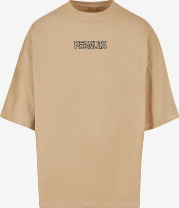 Merchcode T-Shirt 'Peanuts - Charlie' in Beige: predná strana