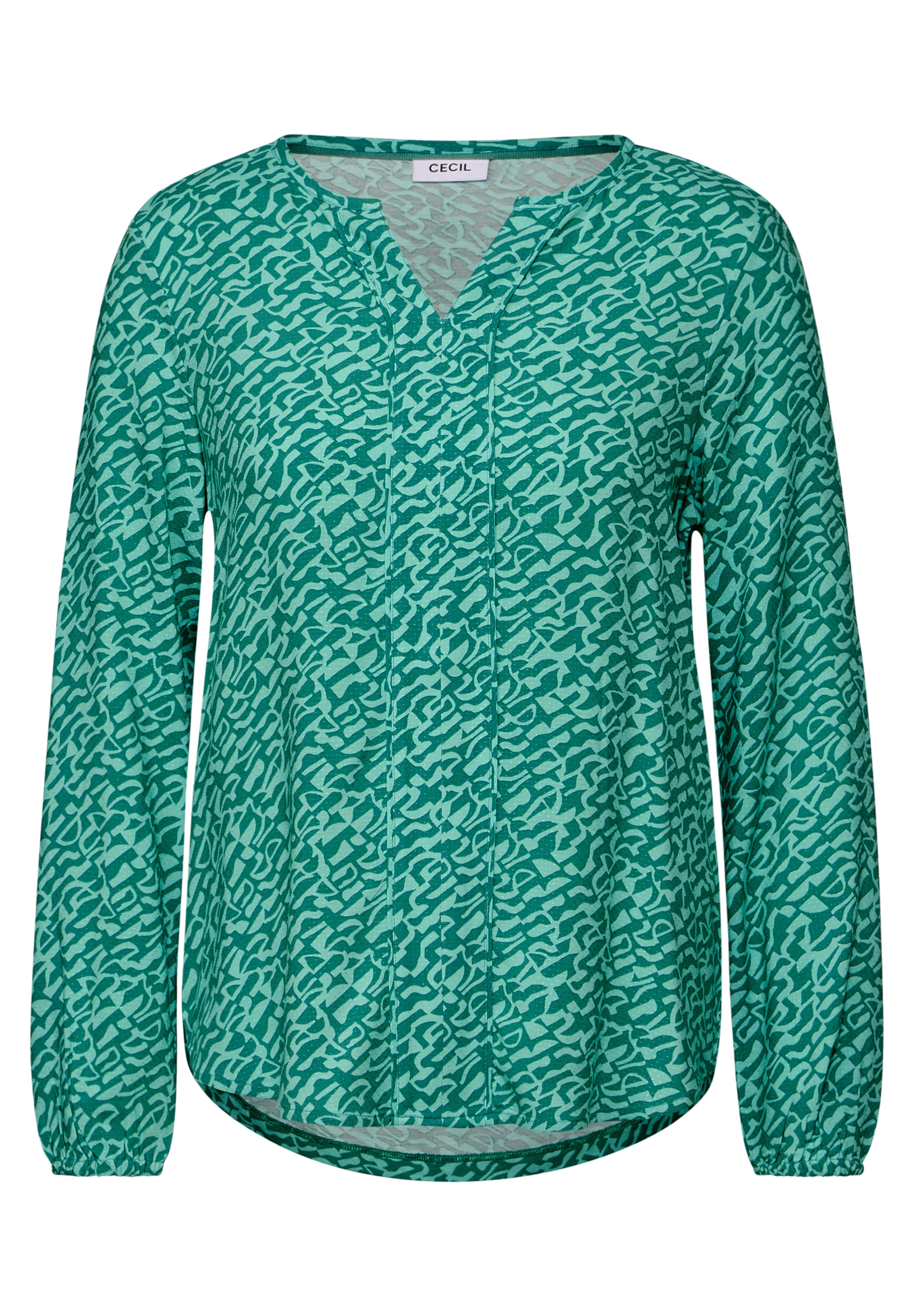 CECIL Gemusterte Bluse in Grün: Vorderseite