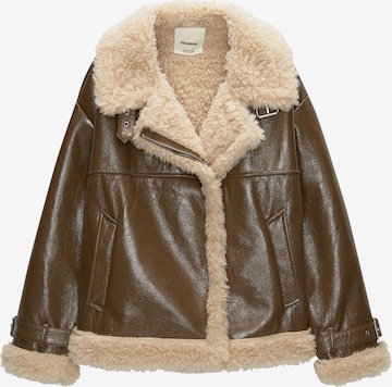 Geacă de primăvară-toamnă de la Pull&Bear pe maro: față