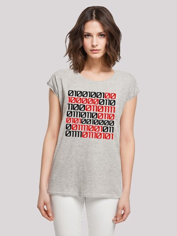 F4NT4STIC Shirt 'I Love You 01001001 Binary Code Valentinstag' in Grey