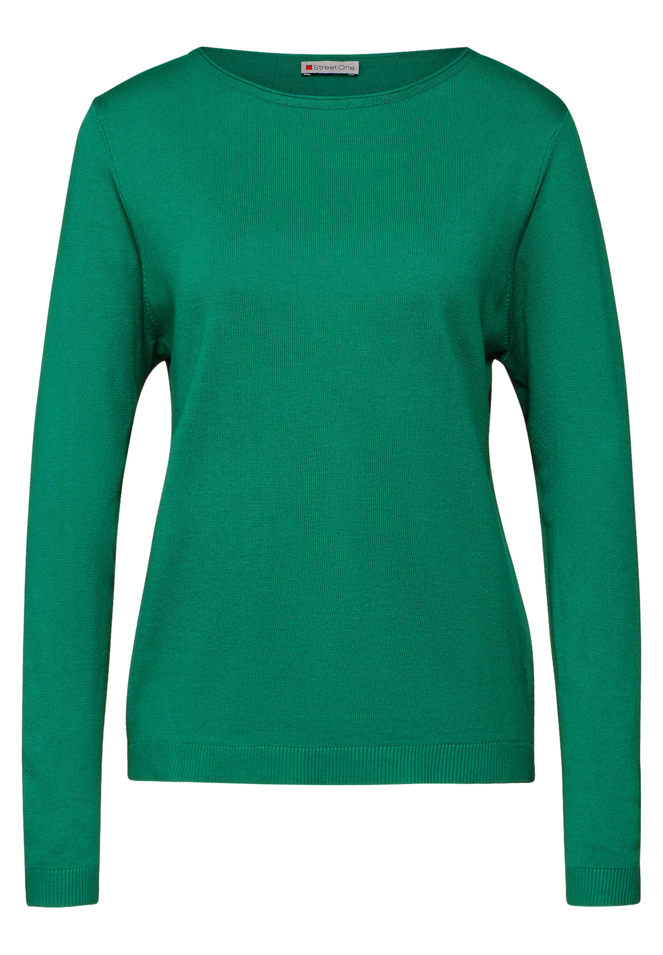 STREET ONE Weicher Strickpullover in Grün: Vorderseite