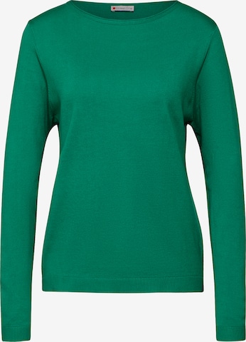 STREET ONE Weicher Strickpullover in Grün: Vorderseite