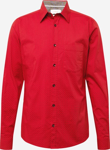 s.Oliver Slim fit Overhemd in Rood: voorkant