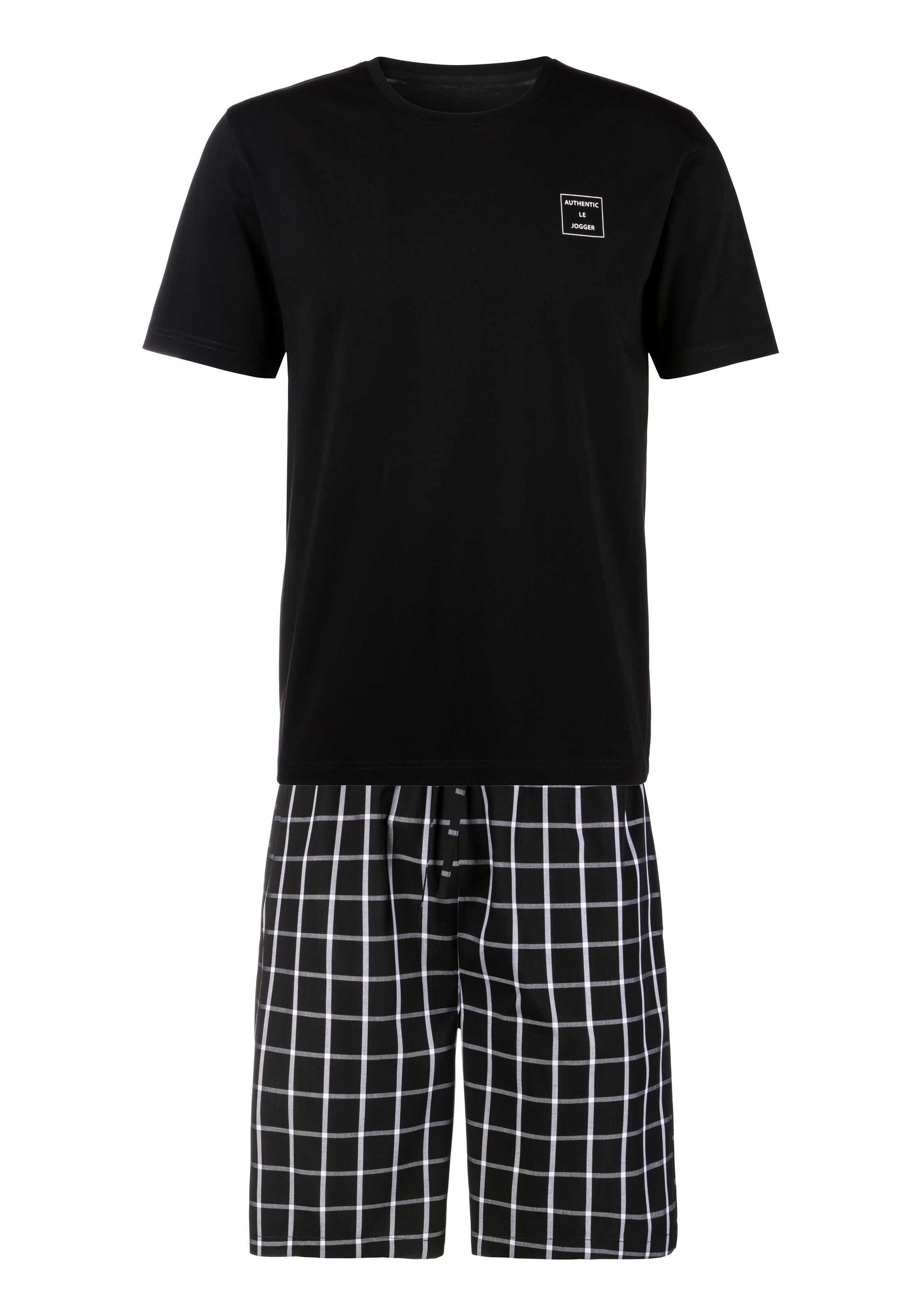 Authentic Le Jogger Pyjama in Schwarz: Vorderseite