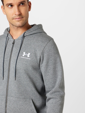 UNDER ARMOUR Sportsweatjacke 'Essential' in Grau