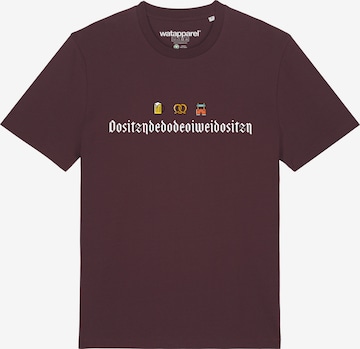 Watapparel Shirt ' Dositzndedodeoiweidositzn ' in Rood: voorkant