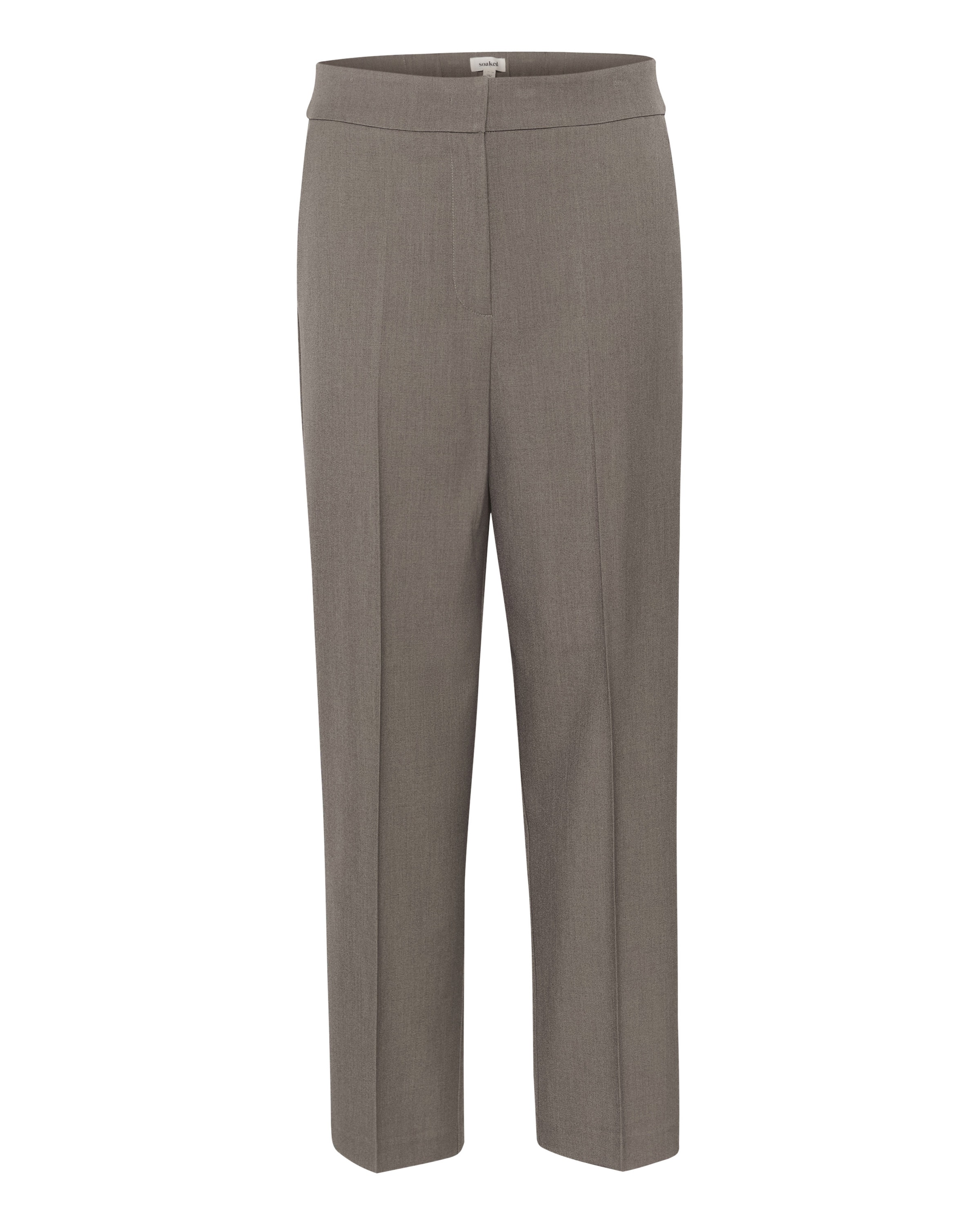 SOAKED IN LUXURY Wide leg Trousers with creases 'Milica Ragna' in Brown: front
