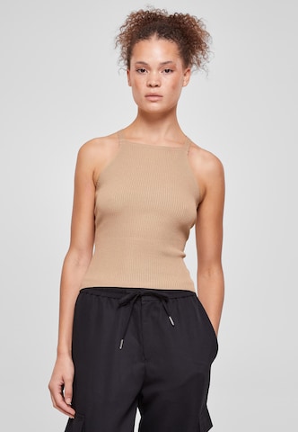 Urban Classics Knitted Top in Beige: front