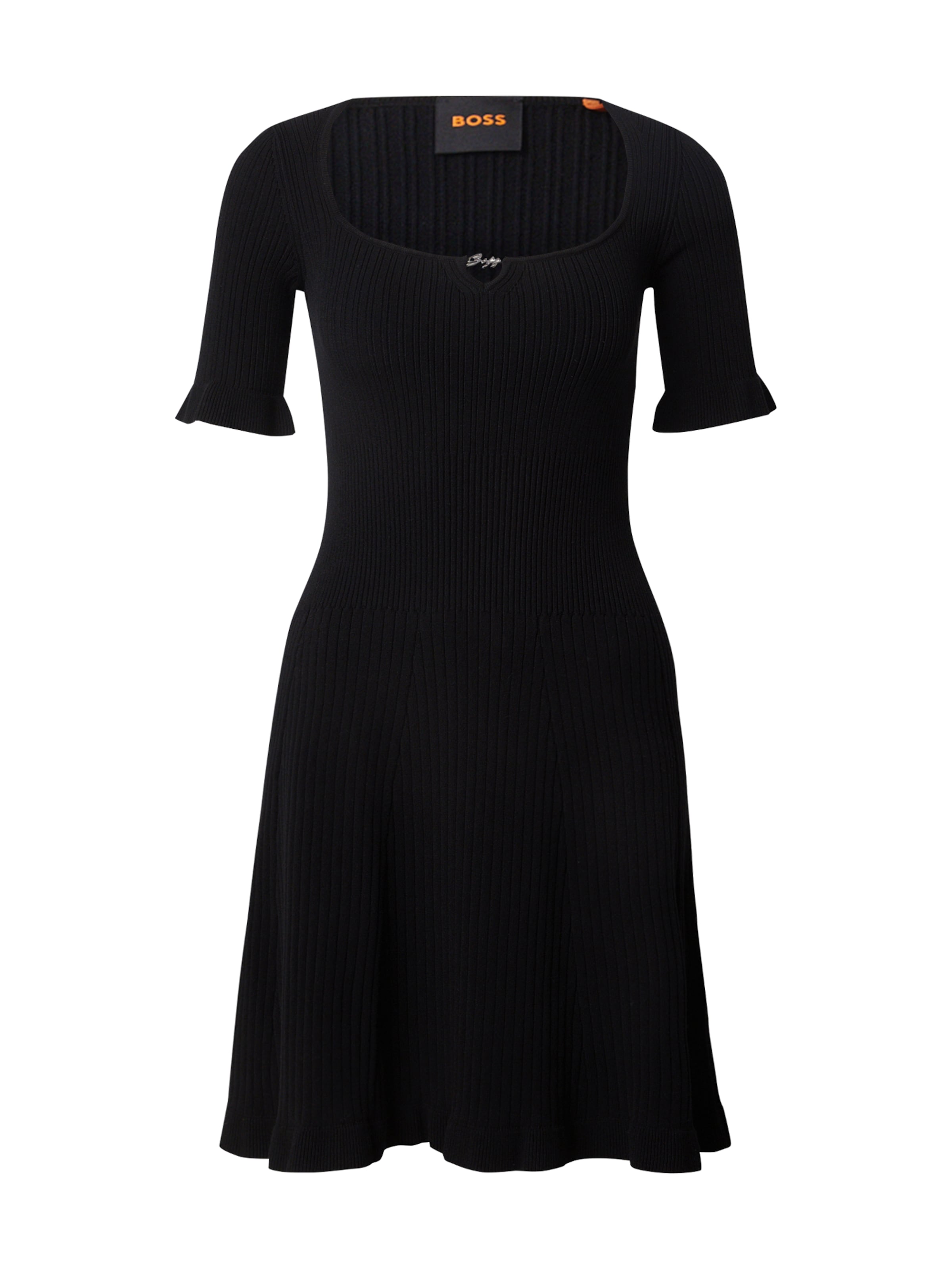 Rochie tricotat &#x27;C_Faud&#x27; de la BOSS pe negru: față