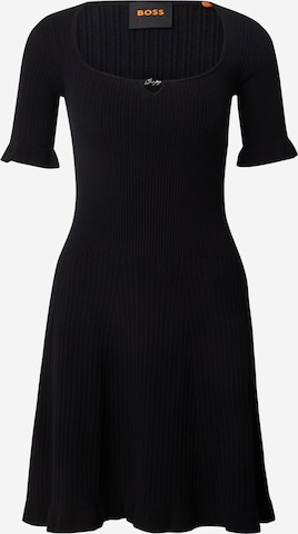 BOSS - Vestido de punto 'C_Faud' en negro: frente