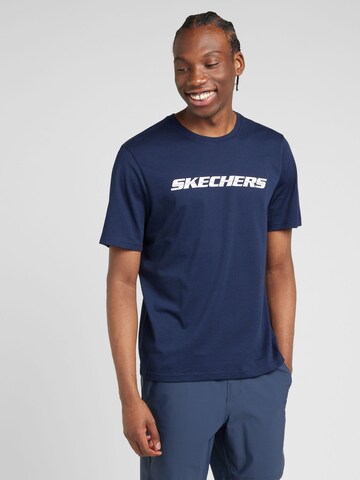 Tricou funcțional de la SKECHERS pe albastru: față